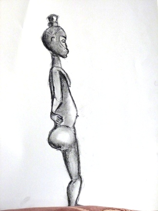 A young African girl in wood